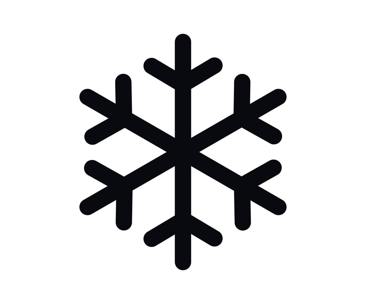 icona di vettore del fiocco di neve su sfondo grigio.