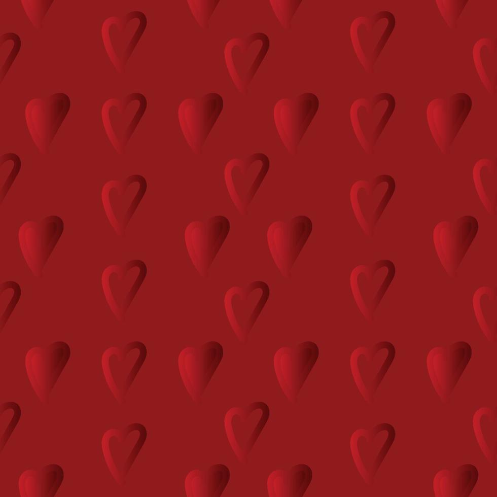 fondo senza cuciture del modello del cuore di gradiente rosso vettore