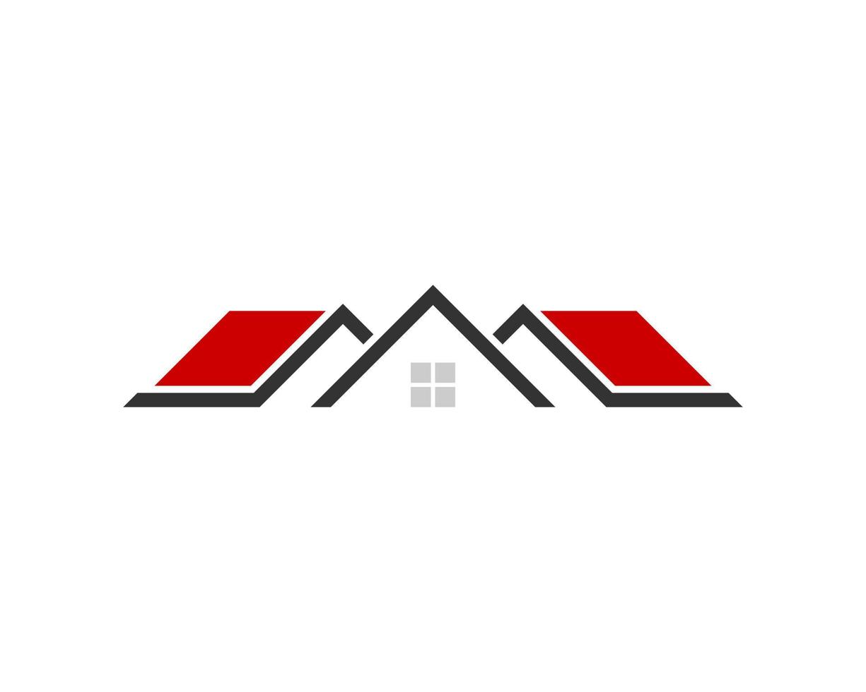 casa immobiliare semplice e moderna con tetto rosso vettore