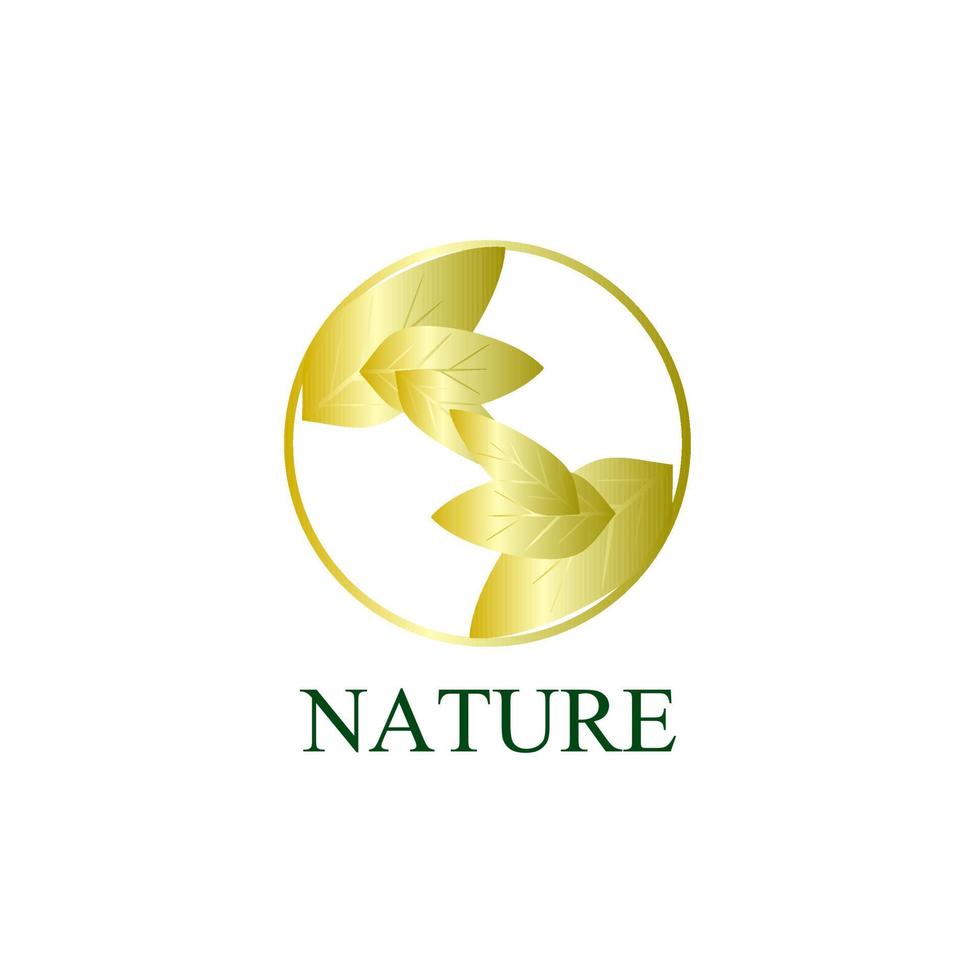 icona del logo dorato della natura per l'azienda ambientale vettore