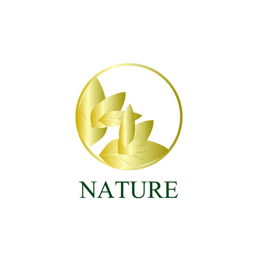 icona del logo dorato della natura per l'azienda ambientale vettore