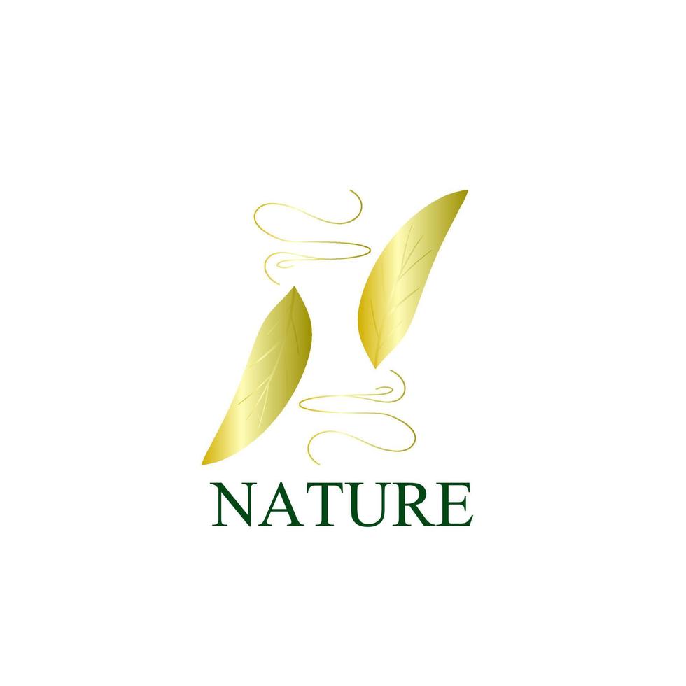 icona del logo dorato della natura per l'azienda ambientale vettore