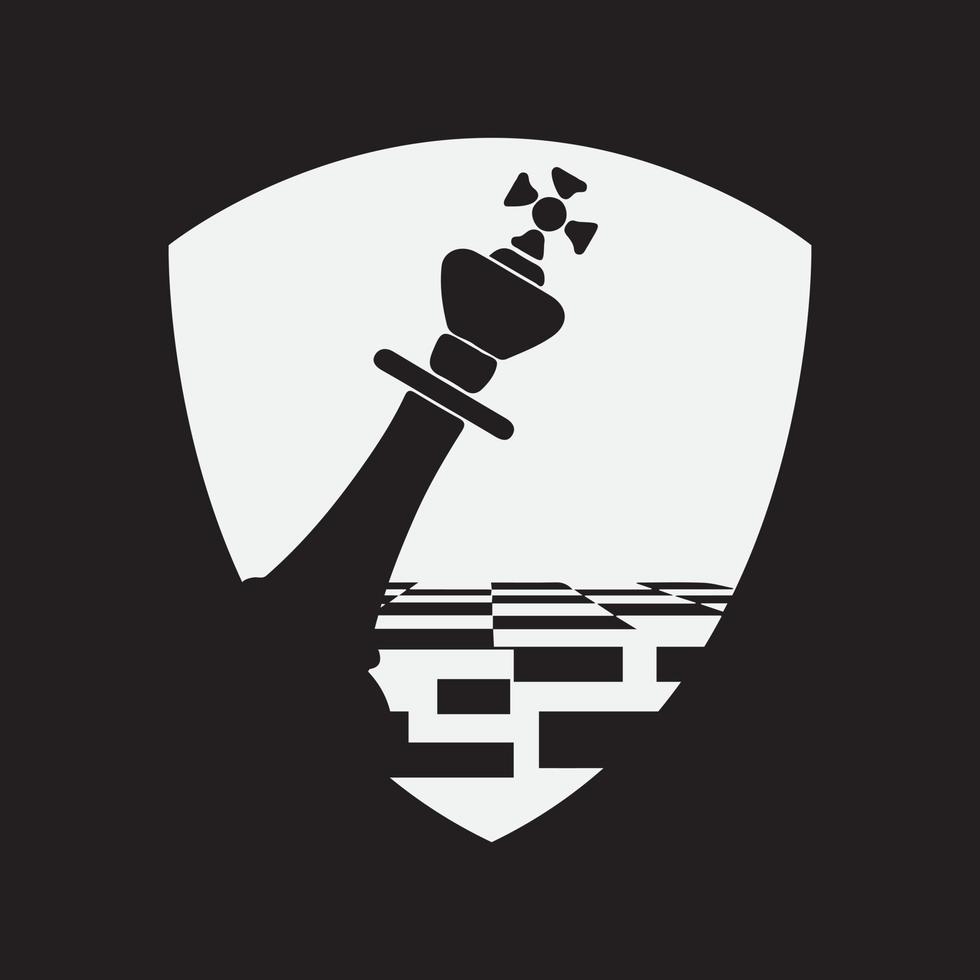 illustrazione vettoriale. disegno del logo del club di scacchi. vettore