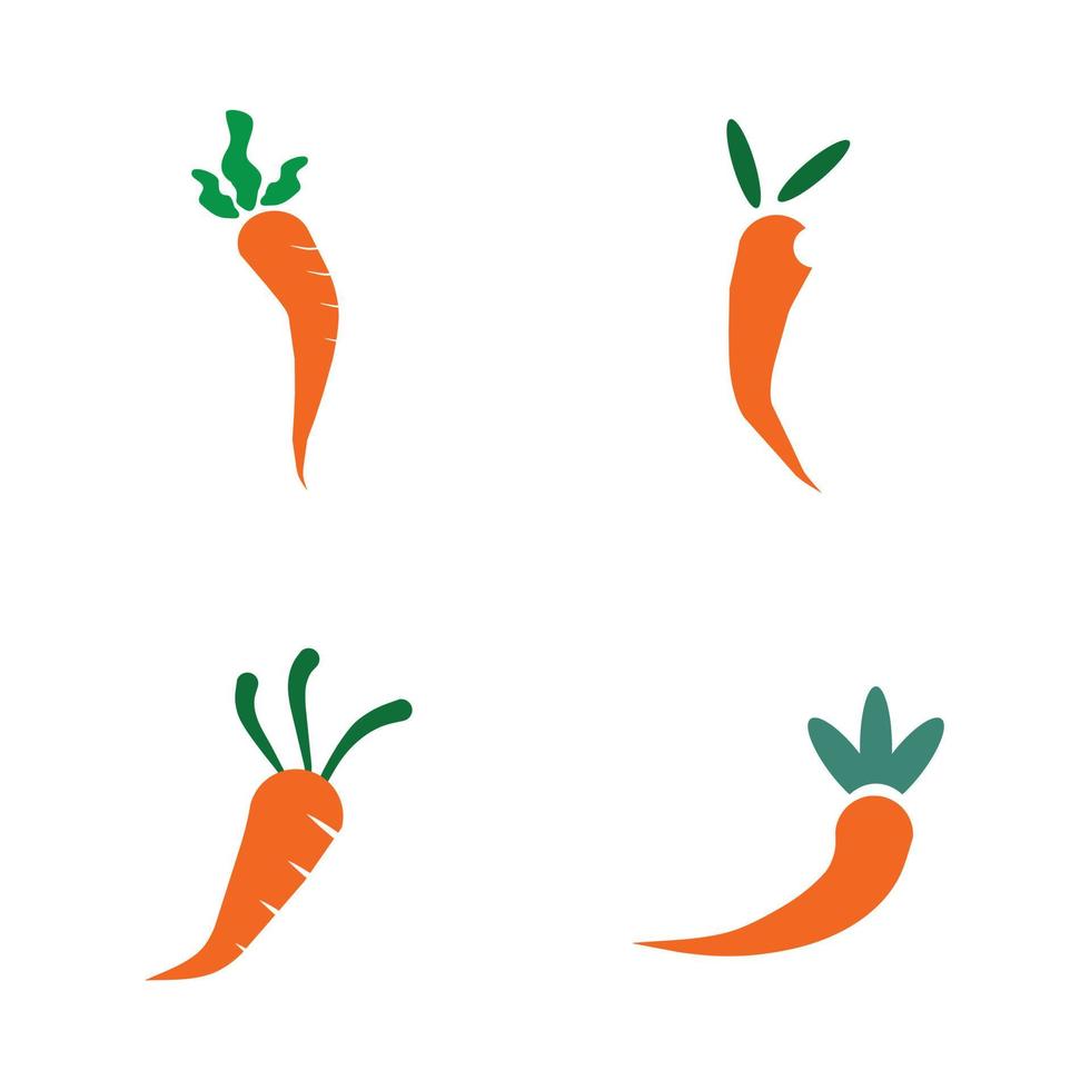 modello di scenografia del logo dell'icona della carota vettore