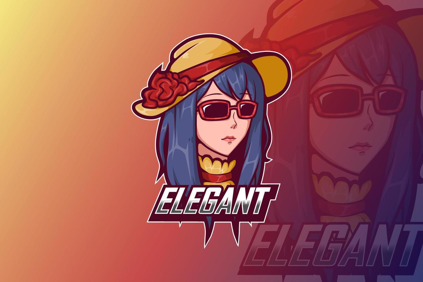 e sport logo design ragazza con cappello vettore