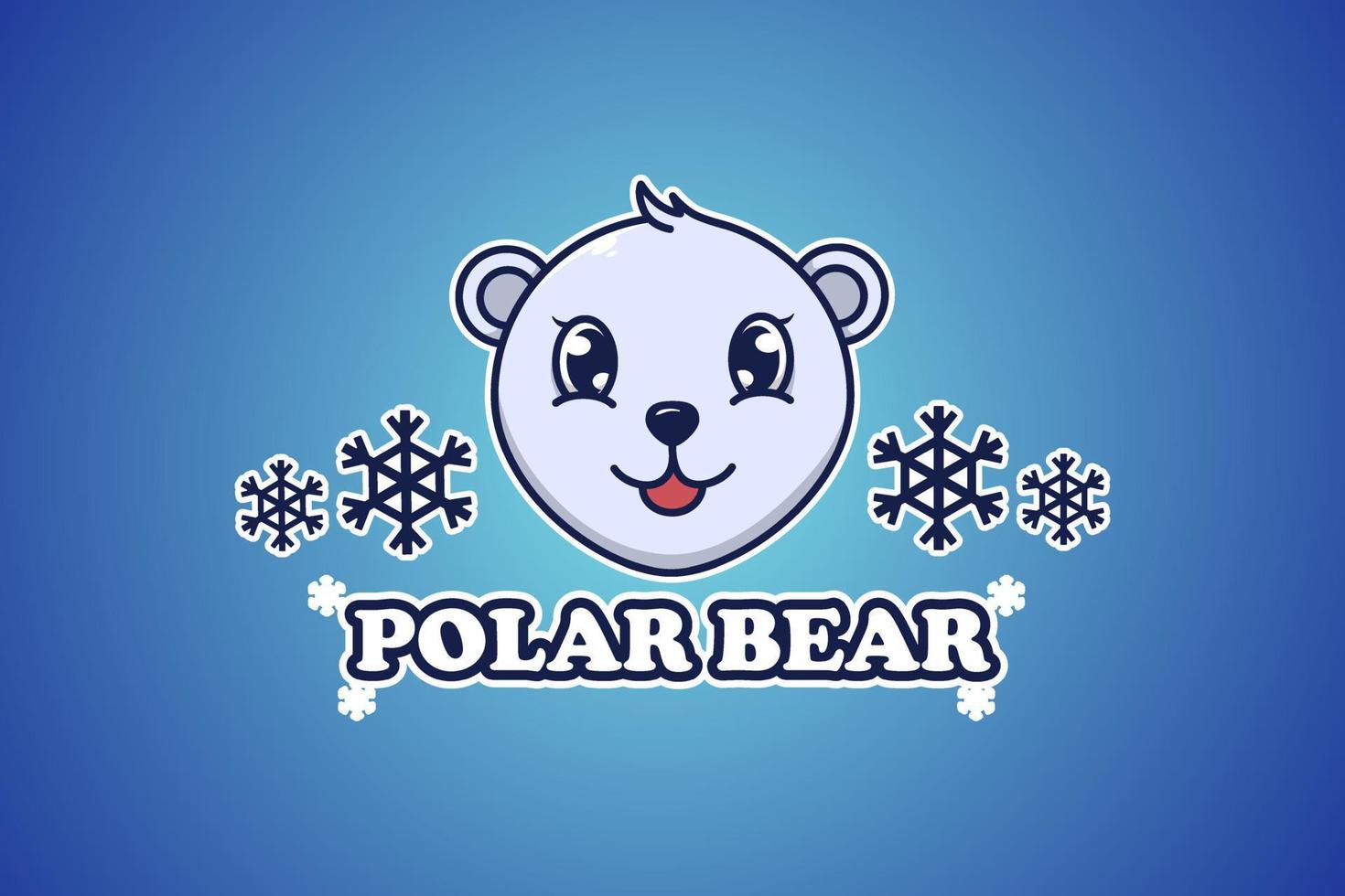 illustrazione del fumetto del logo dell'orso polare vettore