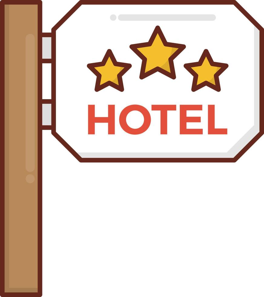 illustrazione vettoriale dell'hotel su uno sfondo trasparente. simboli di qualità premium. icona di colore piatto linea vettoriale per concept e graphic design.