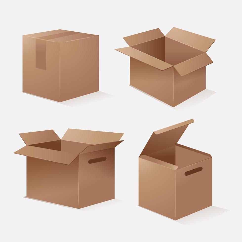 illustrazione vettoriale di scatola di cartone, elementi di immagine di pila di cartone per scopi di logistica, spedizione, carico e spedizione