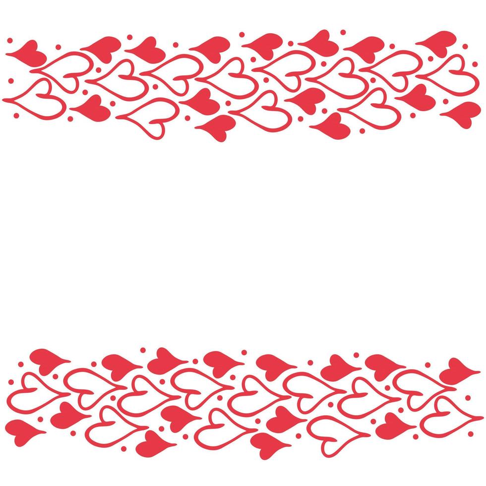 bordo orizzontale con cuore rosso e spazio per il testo. carta di San Valentino su sfondo bianco. illustrazione vettoriale