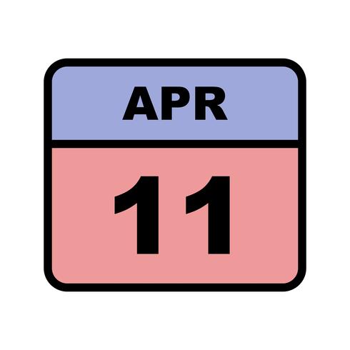 11 aprile Data in un calendario per un solo giorno vettore