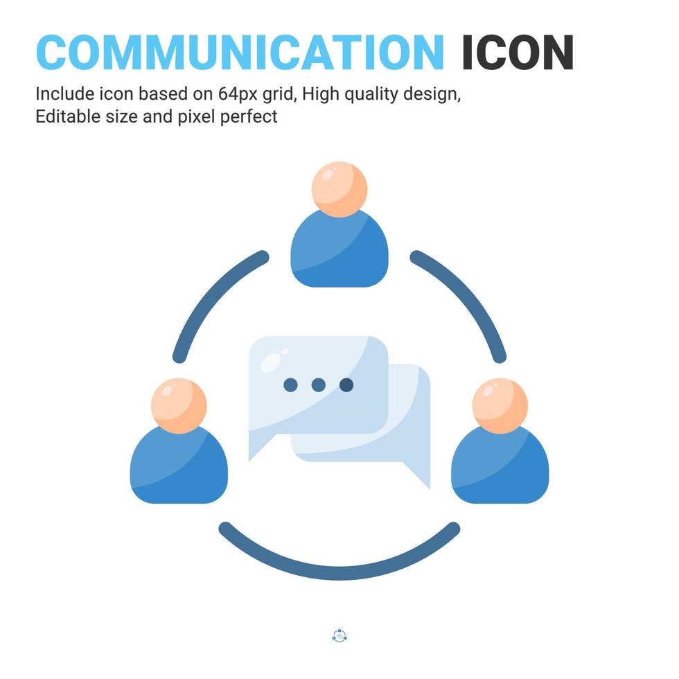 vettore icona comunicazione con stile colore piatto isolato su priorità bassa bianca. illustrazione vettoriale interazione segno simbolo icona concetto per affari, finanza, industria, azienda, app, web e progetto