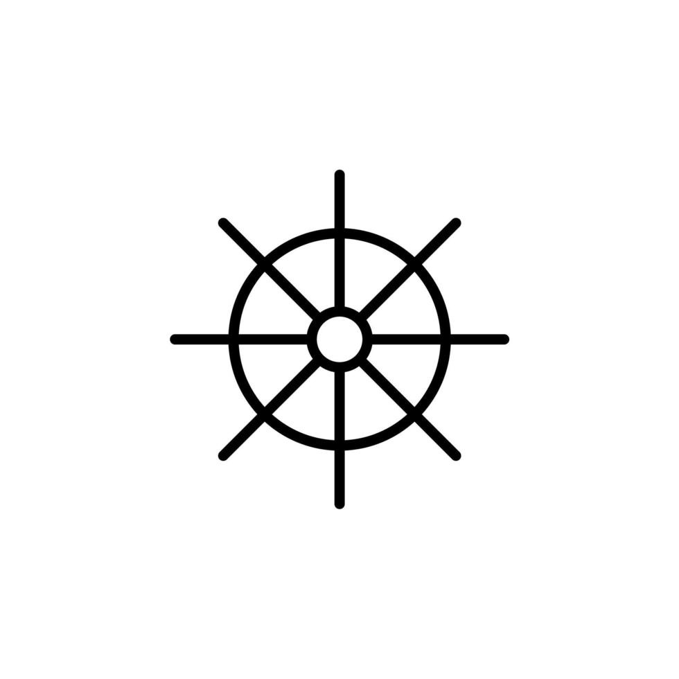 timone, nautica, nave, icona della linea della barca, vettore, illustrazione, modello di logo. adatto a molti scopi. vettore