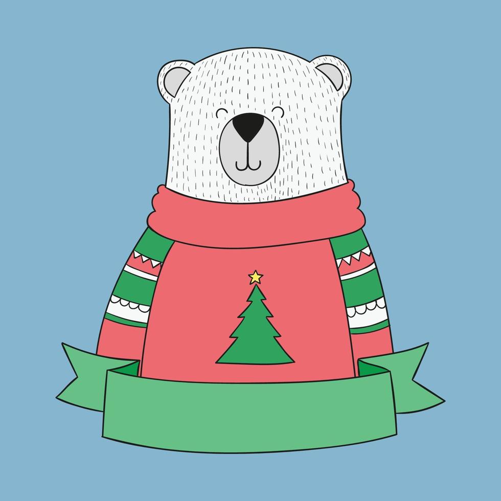 simpatico cartone animato orso polare vettore