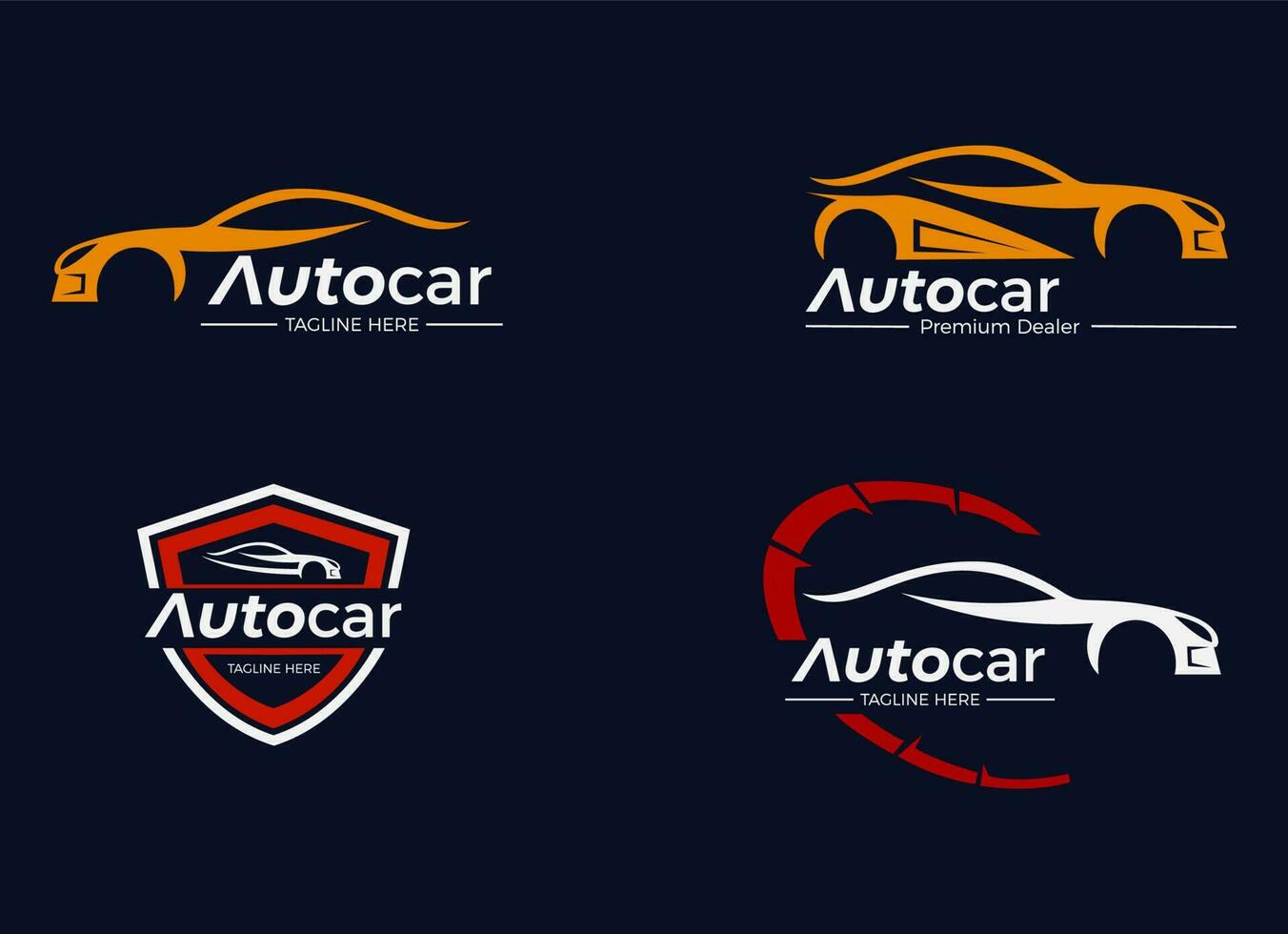 ispirazione per il design del logo del rivenditore automobilistico. vettore