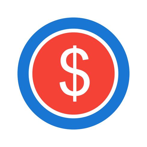 Dollari Coin Icon Design vettore