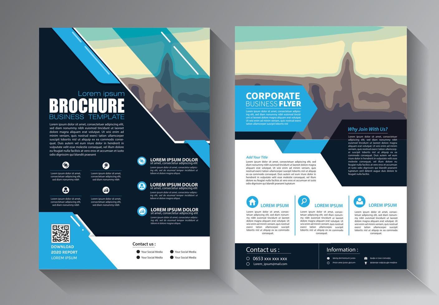 modello di volantino aziendale per brochure e relazione annuale vettore
