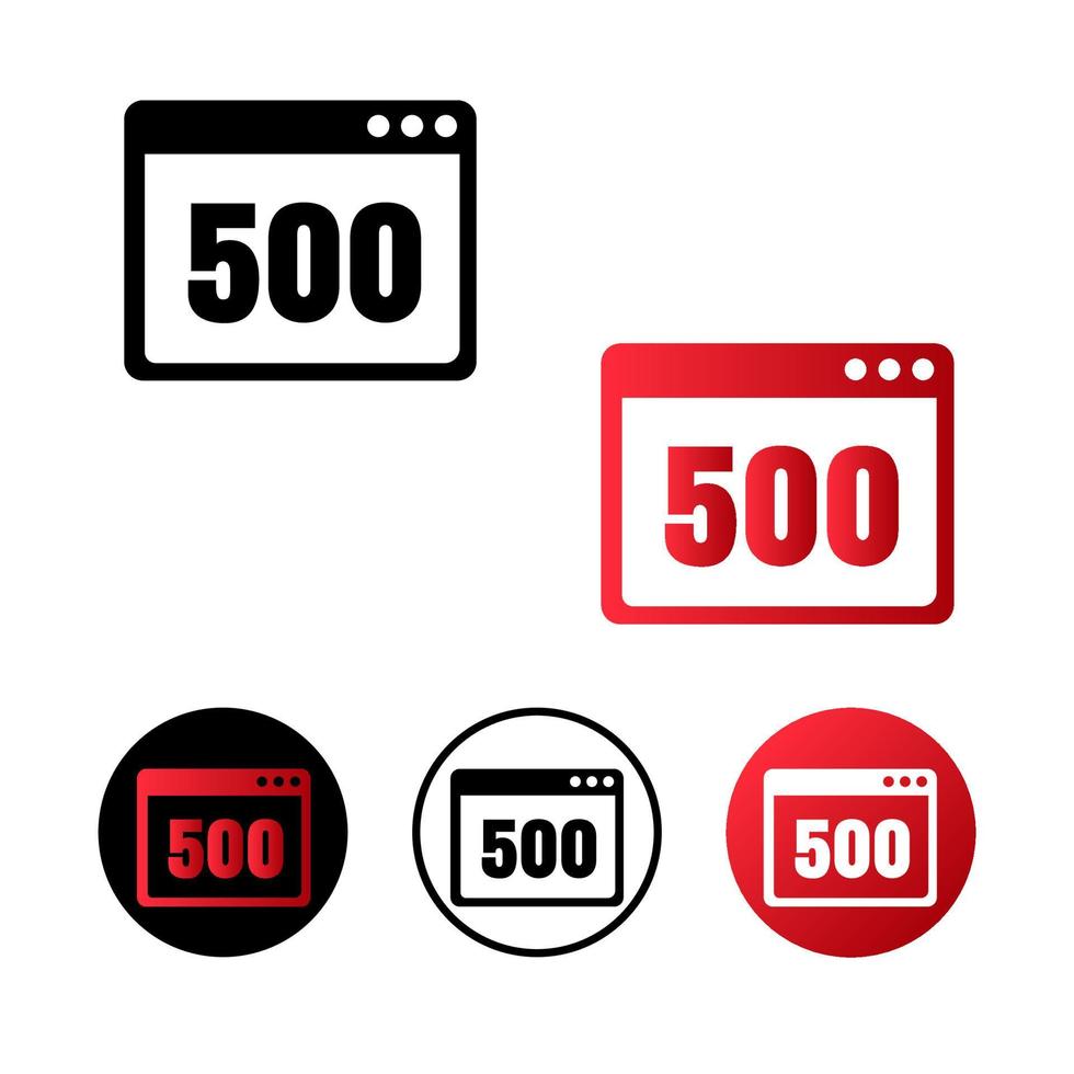illustrazione dell'icona dell'errore 500 del browser vettore