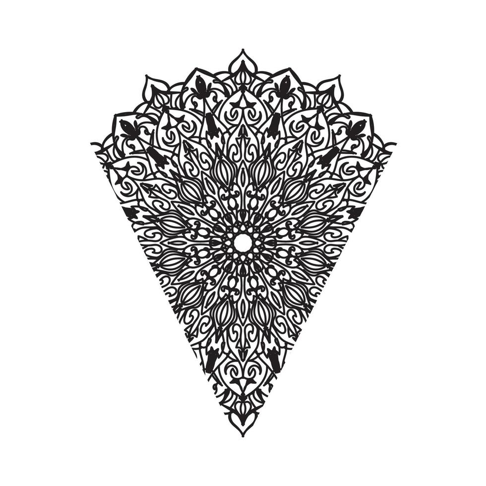 ornamento indiano carta bianca nera con mandala vettore