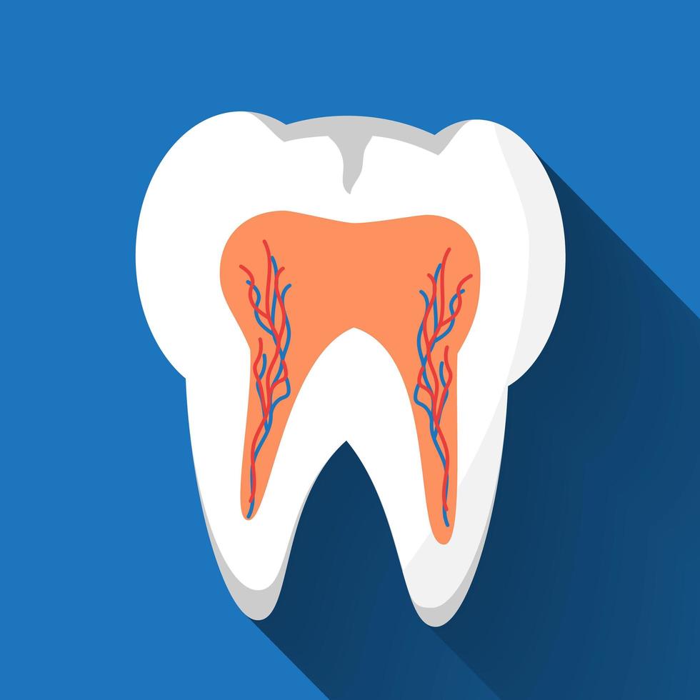 icona di carie. segno di carie per il web del dentista. simbolo per aiutare il mal di denti, curare la pulpite, sbiancare lo smalto o recuperare l'impianto. denti malati o cattivi. cure stomatologiche vettore