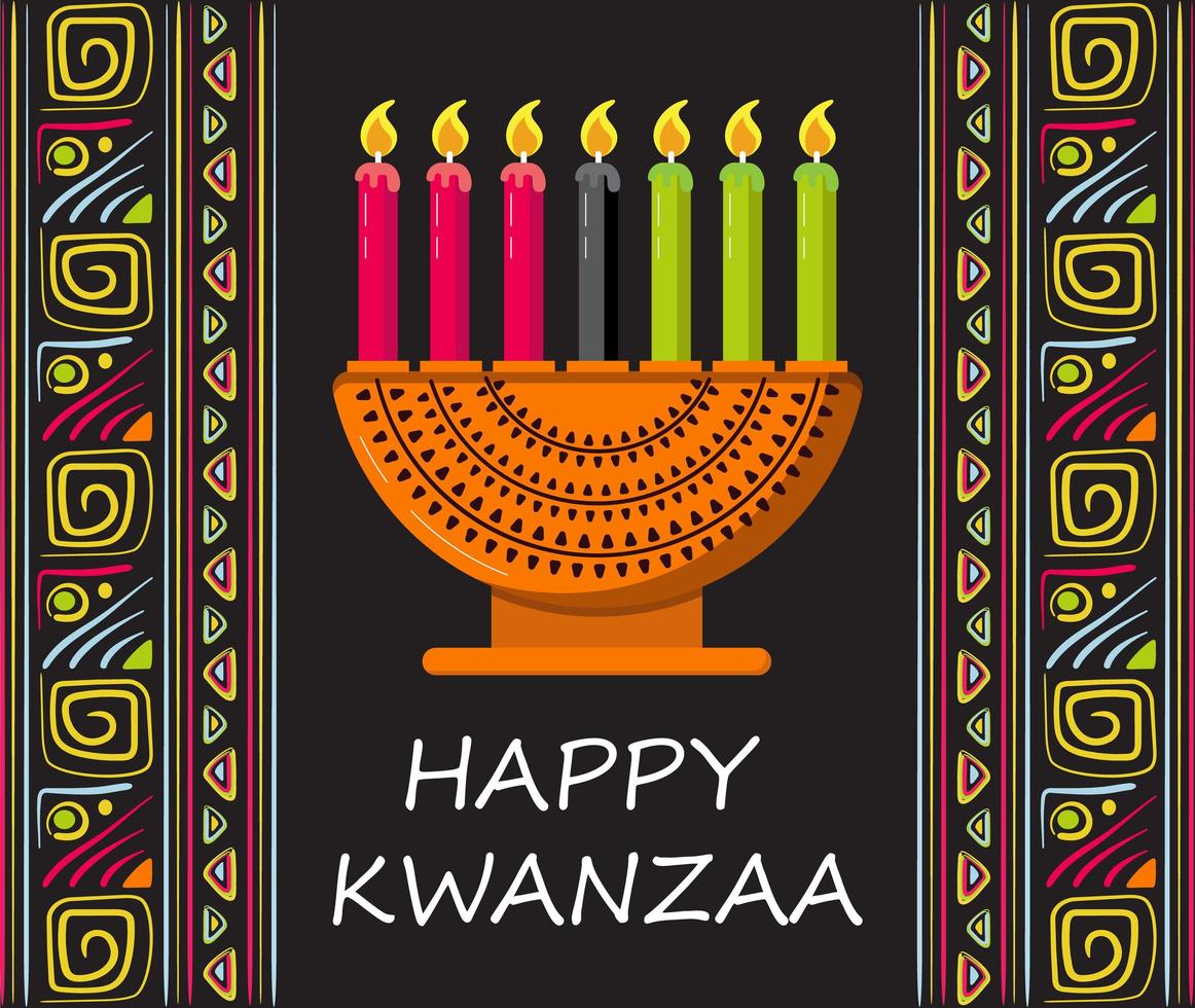 felice vettore di invito kwanzaa per web, carta, social media. happy kwanza festeggiato dal 26 dicembre al 1 gennaio.