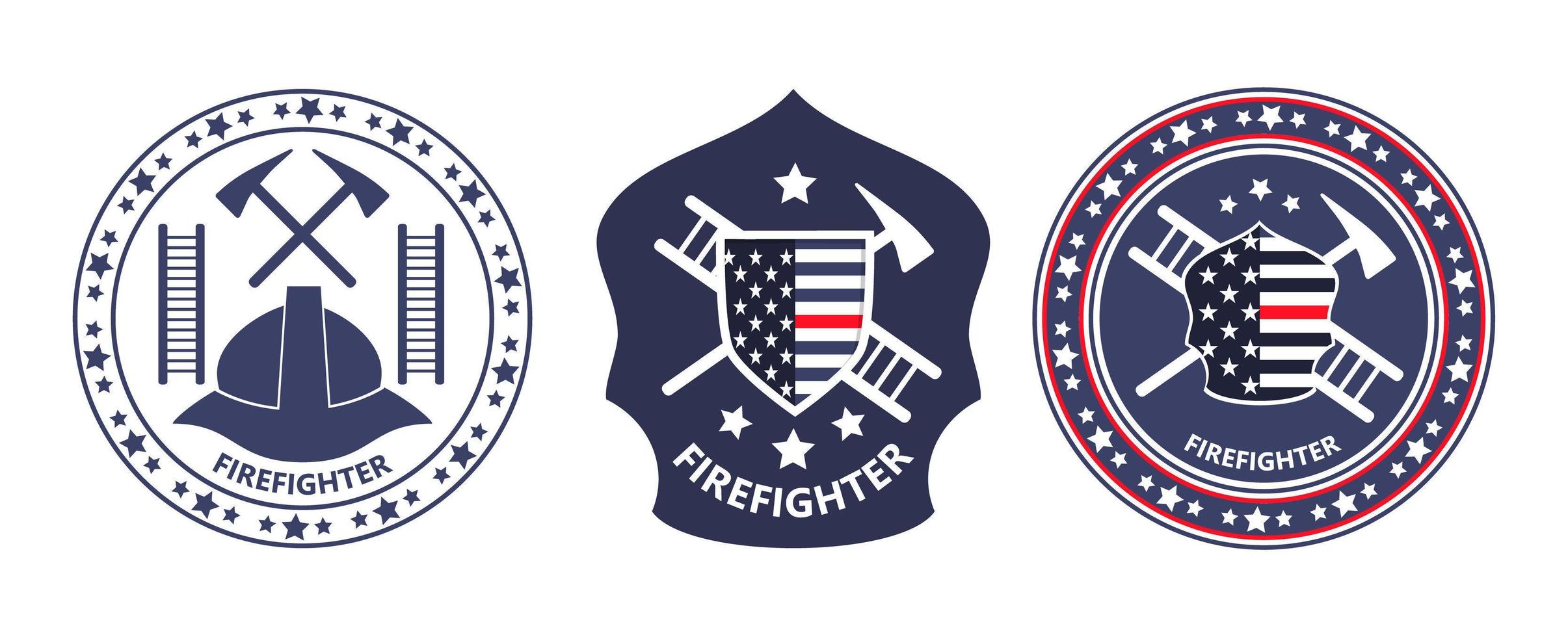 Negli Stati Uniti viene organizzato il mese di sensibilizzazione sulla prevenzione degli incendi. sono mostrati scala, casco, strumenti, scudo con bandiera americana. vettore