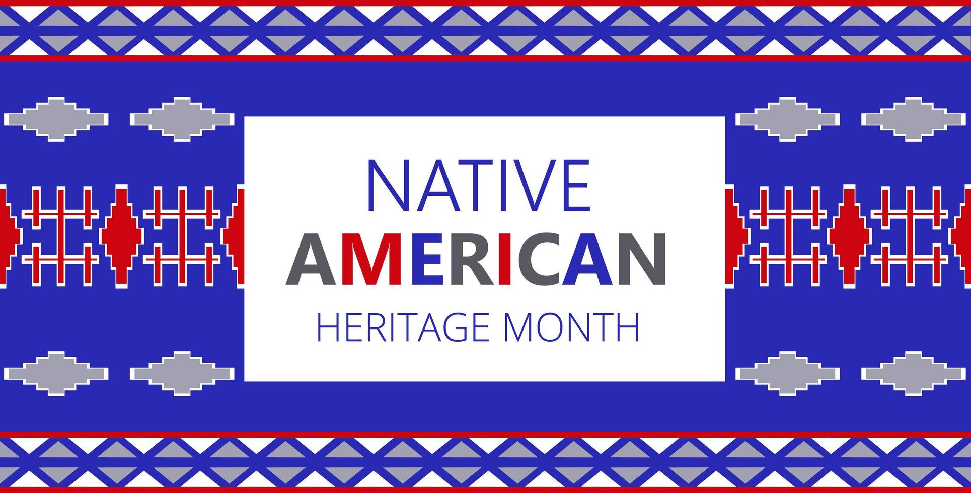 Il mese del patrimonio dei nativi americani è organizzato a novembre negli Stati Uniti. viene mostrato l'ornamento geometrico della tradizione degli indiani vettore