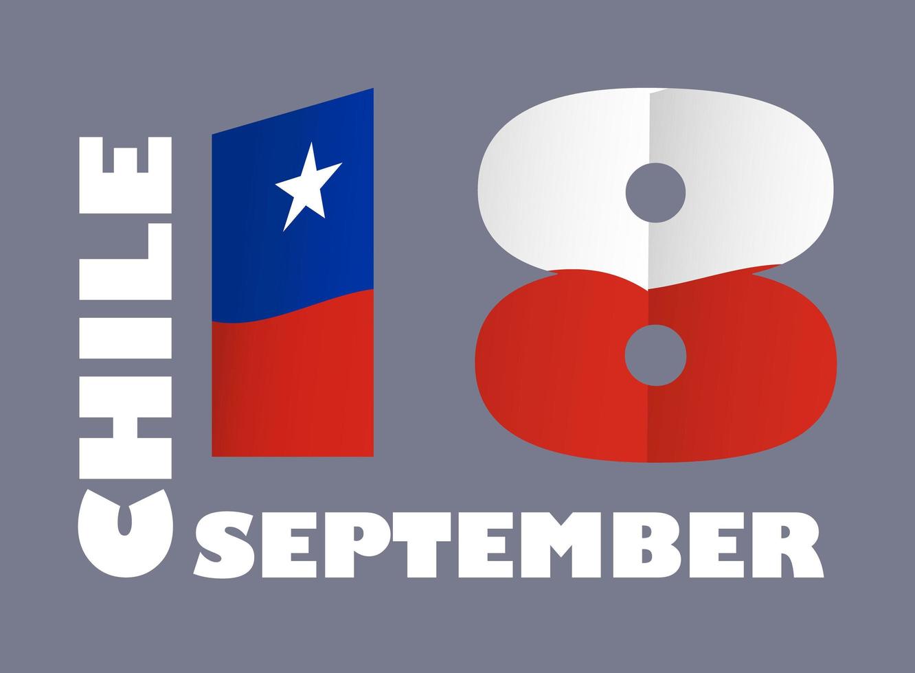Festa dell'indipendenza del Cile celebrata nel 18 settembre. Il giorno della libertà è un famoso evento nazionale. vettore