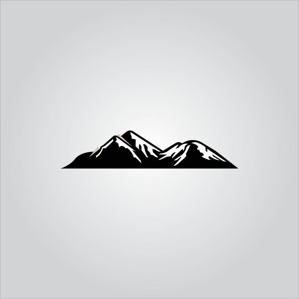 logo della spedizione in montagna e logo dell'esploratore di montagna vettore