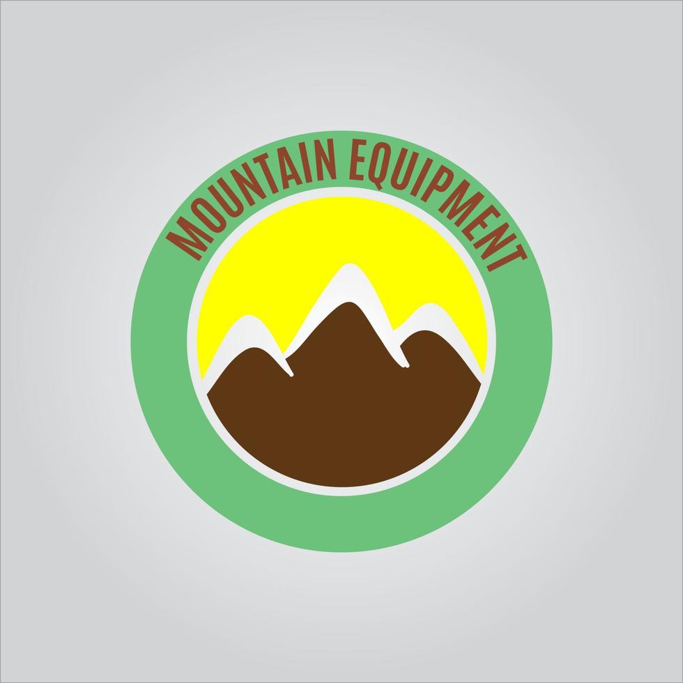 logo della spedizione in montagna e logo dell'esploratore di montagna vettore