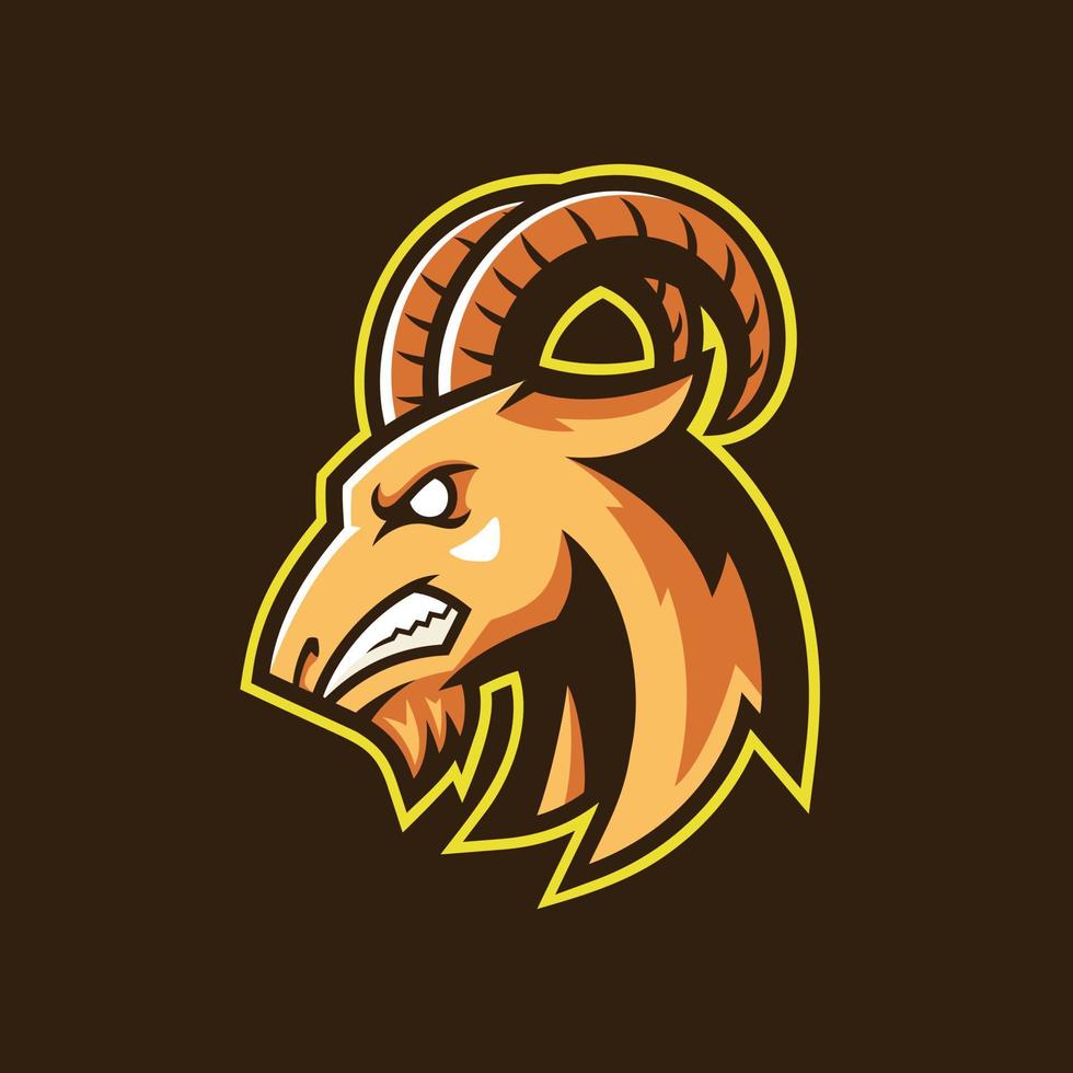 design del logo della squadra sportiva della testa di capra vettore