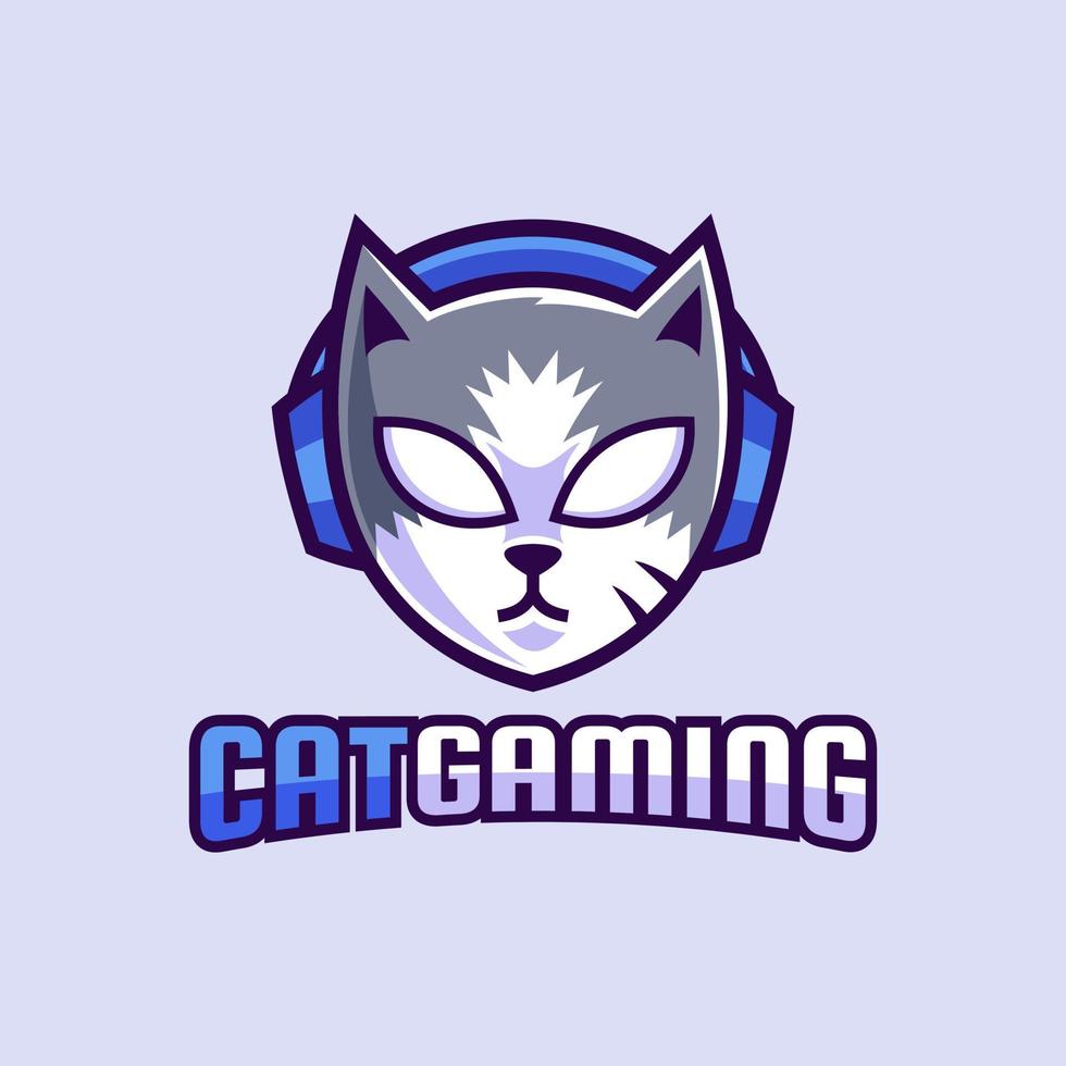 disegno del logo del gioco del gatto mascotte vettore