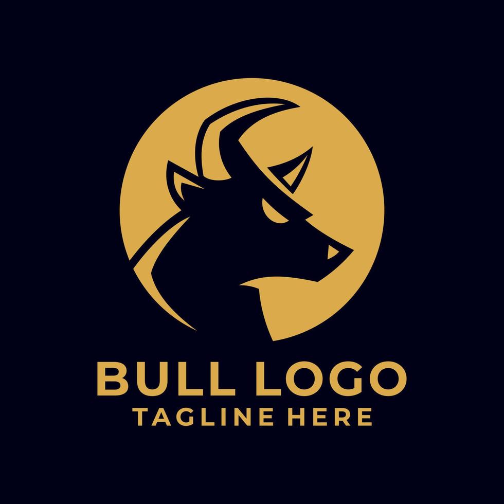 semplice design del logo silhouette toro forte vettore