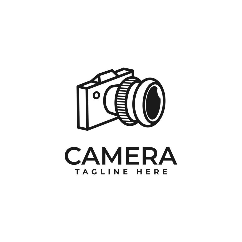 dslr o mirrorless fotografia digitale fotocamera logo design concetto vettoriale