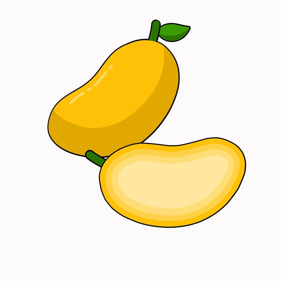 design piatto di mango frutta verdura vettore