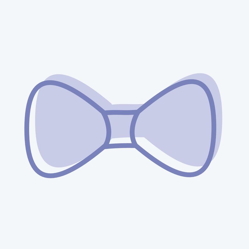 icona di papillon in stile bicolore alla moda isolato su sfondo blu morbido vettore