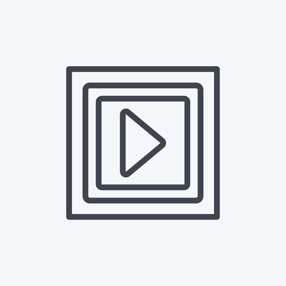 icona video in stile linea alla moda isolato su sfondo blu morbido vettore