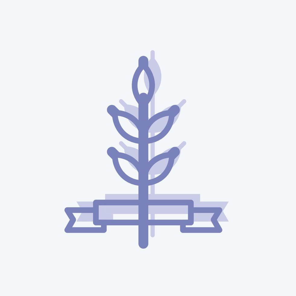 icona di grano in stile bicolore alla moda isolato su sfondo blu morbido vettore