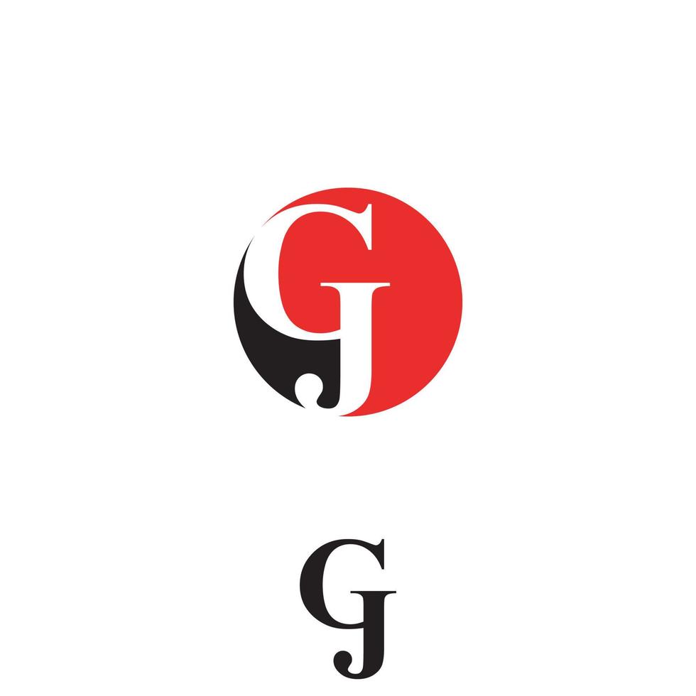 vettore di progettazione logo aziendale lettera gj