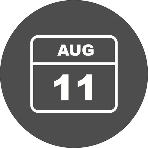 11 agosto Data in un calendario per un solo giorno vettore