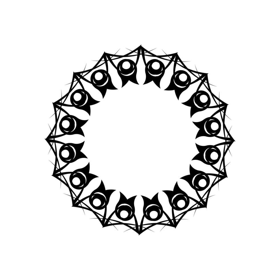 ornamento rotondo bianco nero mandala vintage. elemento isolato per il design e la colorazione su sfondo bianco. vettore