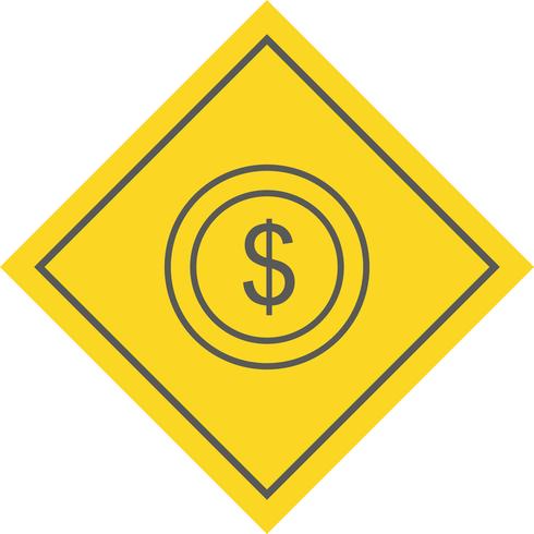 Dollari Coin Icon Design vettore
