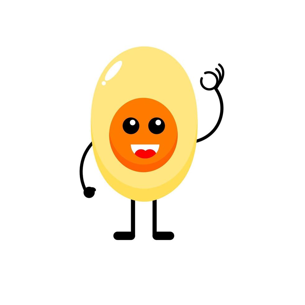 simpatico e divertente uovo cartone animato o mascotte vettore
