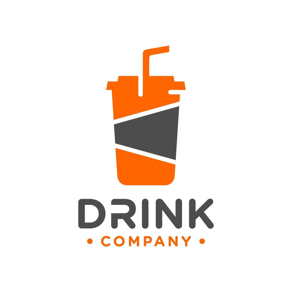 design del logo in vetro per bevande in plastica vettore