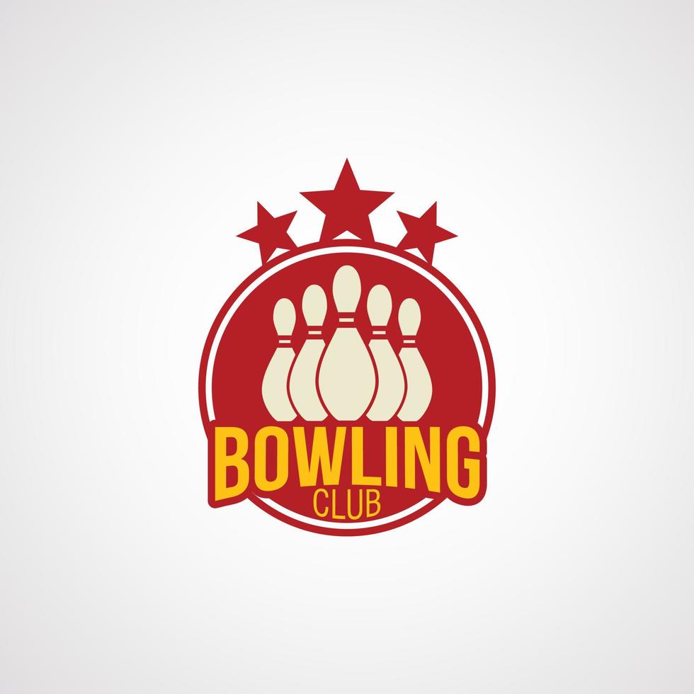 vettore di progettazione del logo di bowling