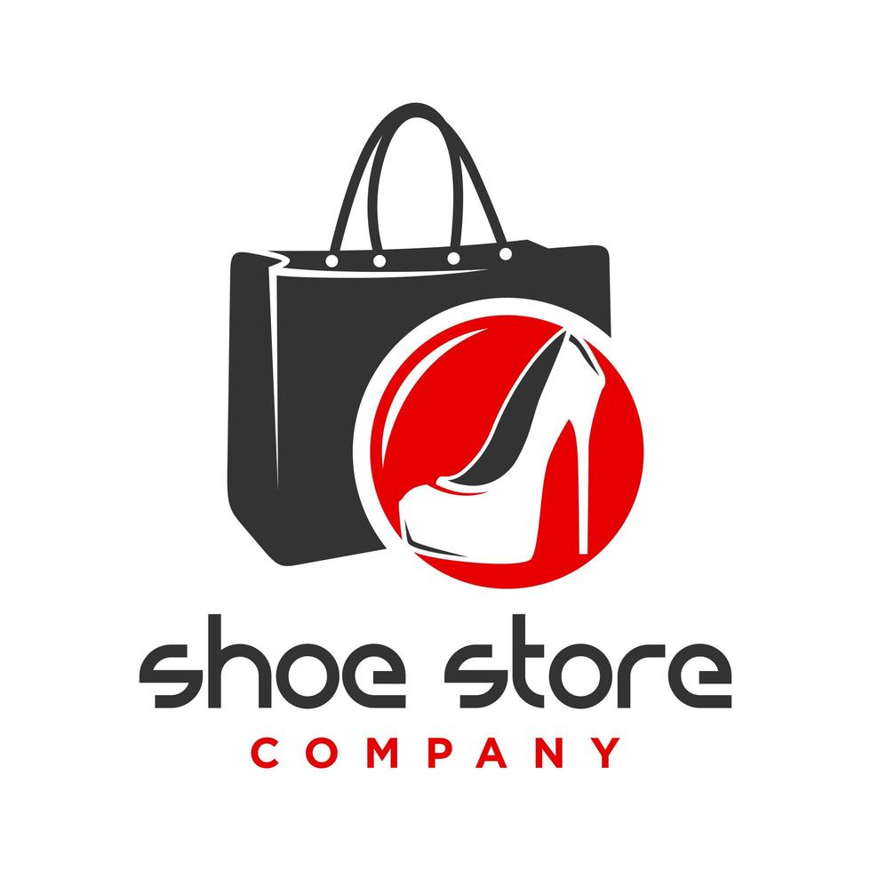 scarpe con logo design e negozio di borse da donna vettore