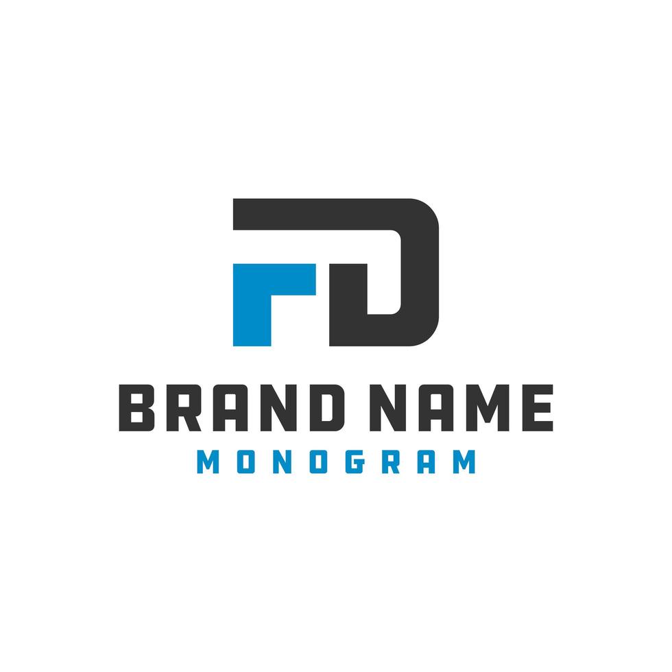 monogramma logo design lettera fd vettore