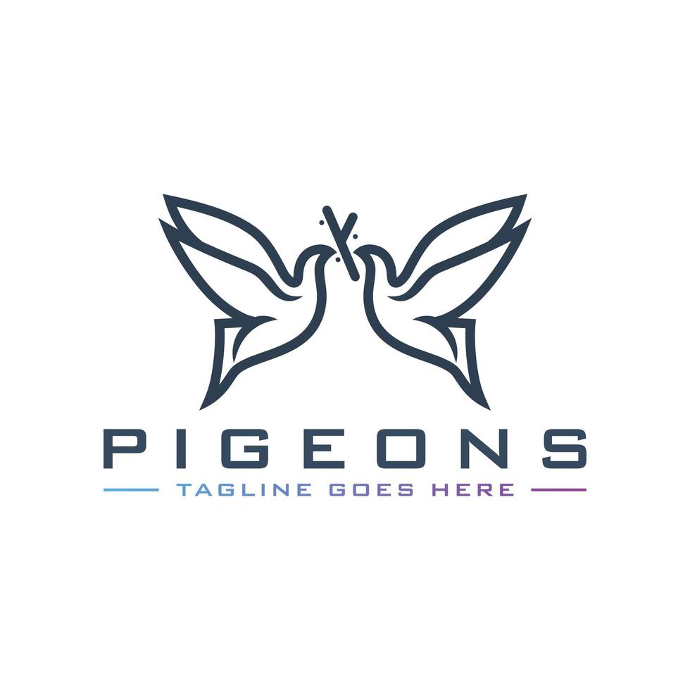 disegno del logo vettoriale di piccione
