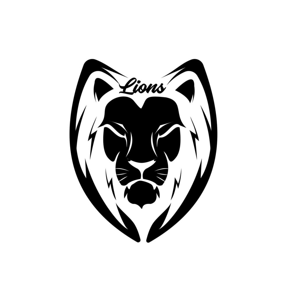 logo mascotte testa di leone, illustrazione vettoriale testa di leone