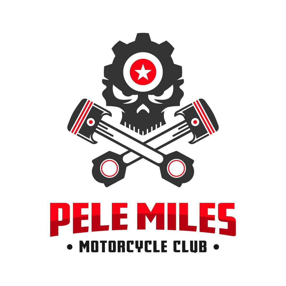 design del logo della comunità del club motociclistico vettore