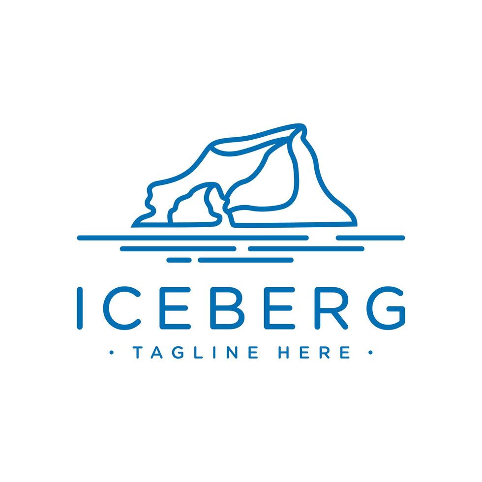 delineare il design del logo dell'iceberg vettore